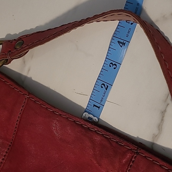 Lucky Brand XL Red Italian Leather Hobo Bohemian Shoulder Bag Purse Hippie - Picture 16 of 16